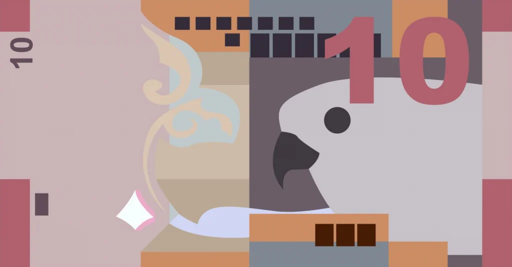 رسم 10 دينارات كويتية